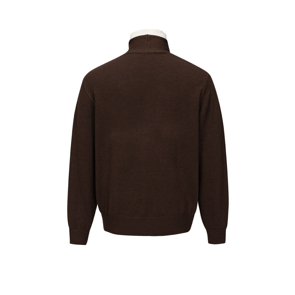 Herren Feinstrick-Layering-Cardigan mit tiefem V-Ausschnitt und integriertem Polokragen Shop Nory