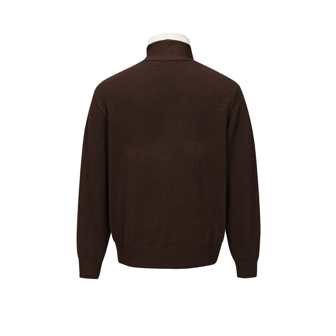 Herren Feinstrick-Layering-Cardigan mit tiefem V-Ausschnitt und integriertem Polokragen Shop Nory