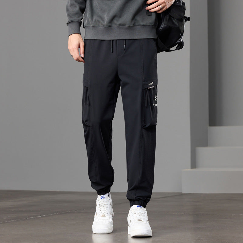 Herren technische Cargo-Joggerhose mit elastischem Saum, Multifachtaschen und Kordelzug Shop Nory