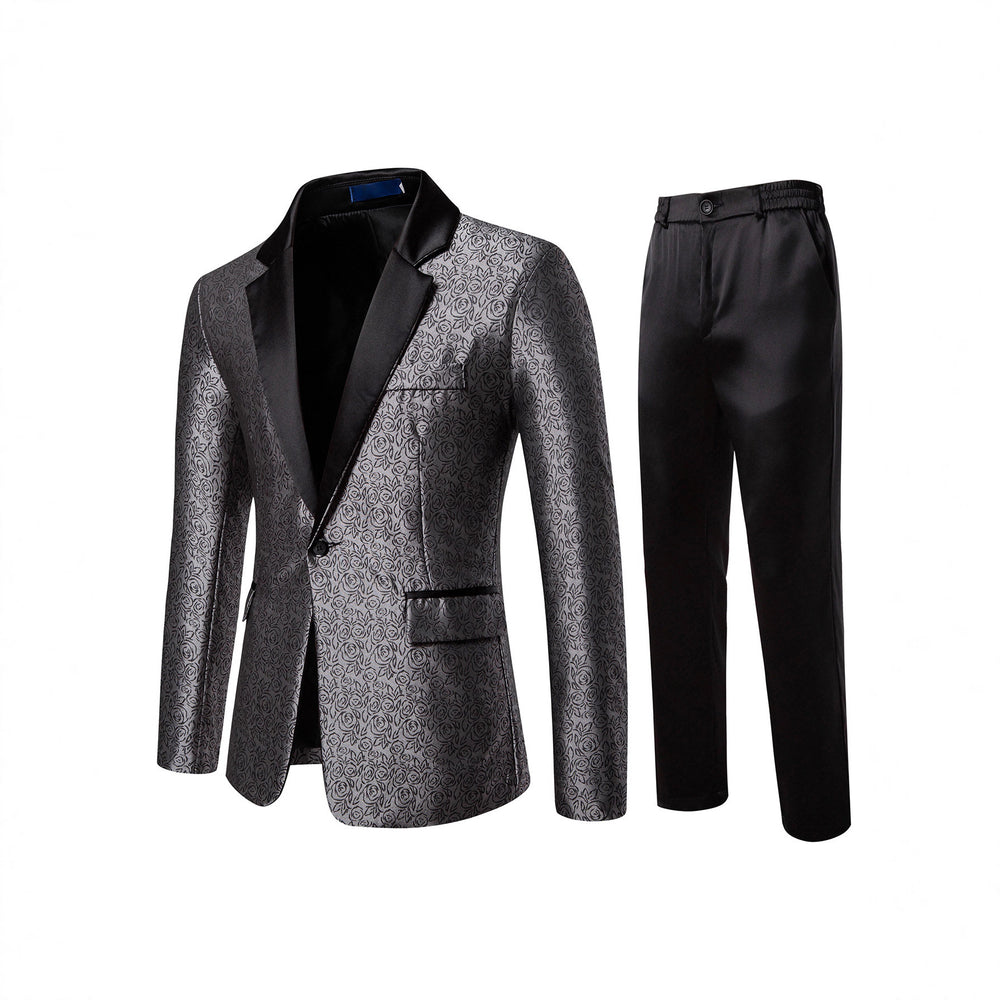 Herren Zweiteiliges Smoking-Set mit gemustertem Sakko und Satinrevers Shop Nory