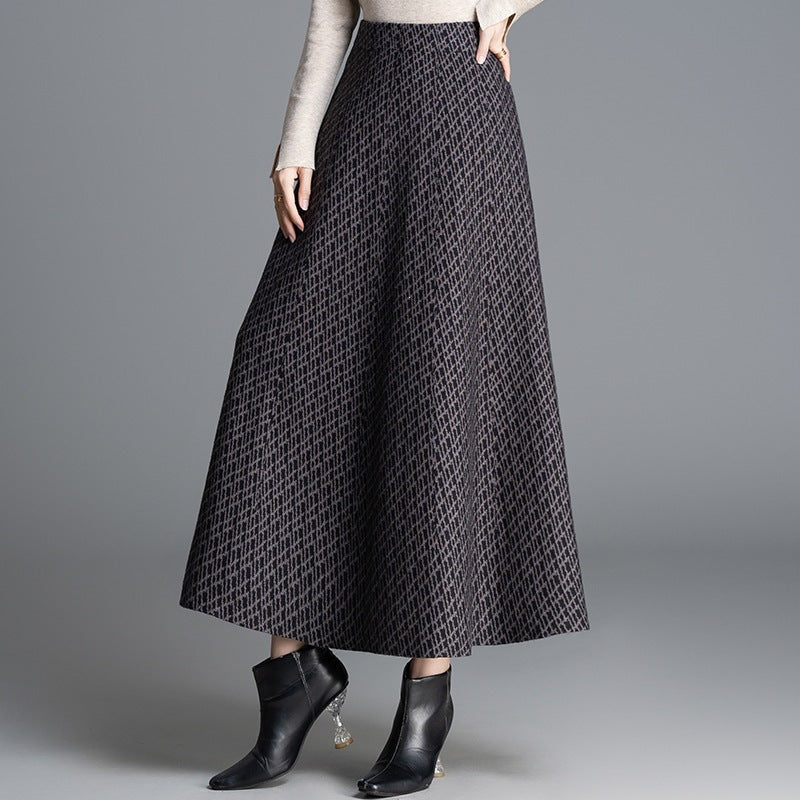 Damen Maxi-Rock mit elegantem geometrischen Muster Shop Nory