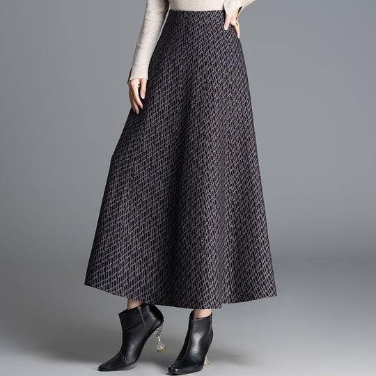Damen Maxi-Rock mit elegantem geometrischen Muster Shop Nory