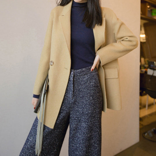 Damen Eleganter Wollblazer mit doppelter Knopfleiste Shop Nory