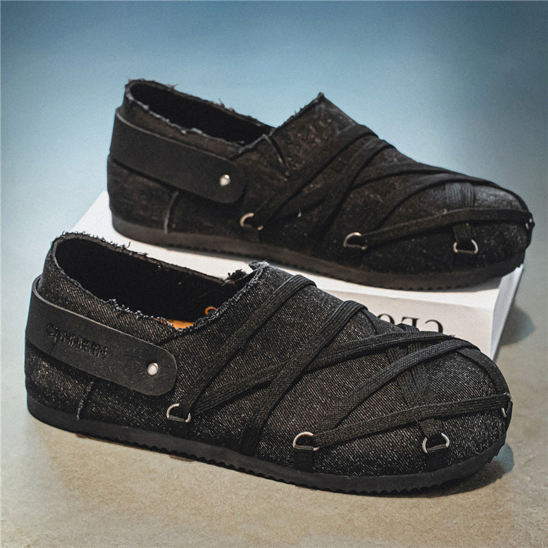 Herren lässige Slipper im Denim-Look mit elastischen Riemen, verstellbarem Fersenriemen und profilierter Gummisohle Shop Nory