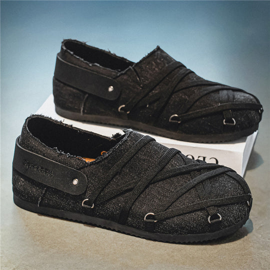 Herren lässige Slipper im Denim-Look mit elastischen Riemen, verstellbarem Fersenriemen und profilierter Gummisohle Shop Nory
