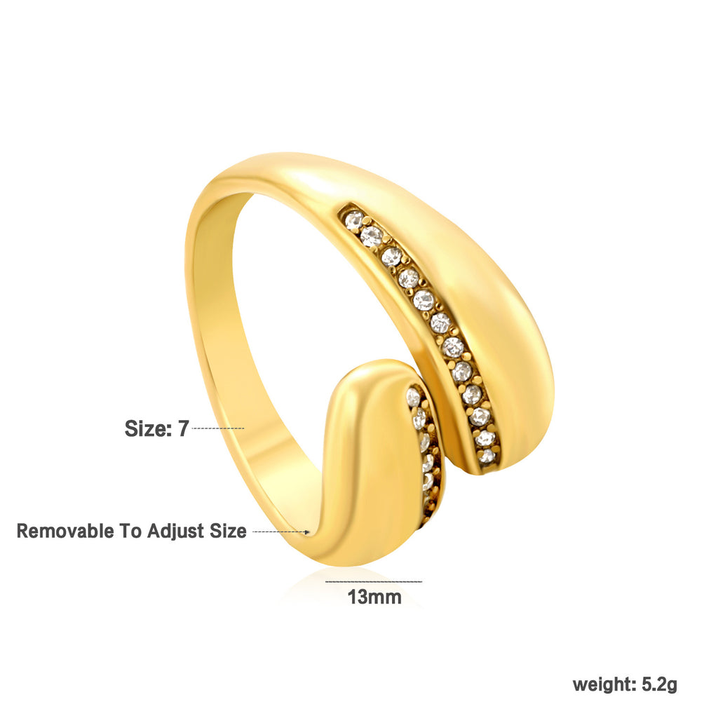 Damen Verstellbarer Ring mit glitzernden Zirkonia und modernen Grüntönen Shop Nory