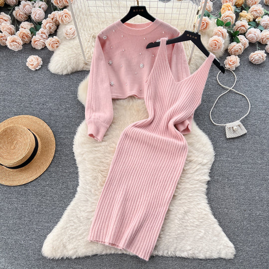 Damen Strickkleid mit elegantem V-Ausschnitt Shop Nory