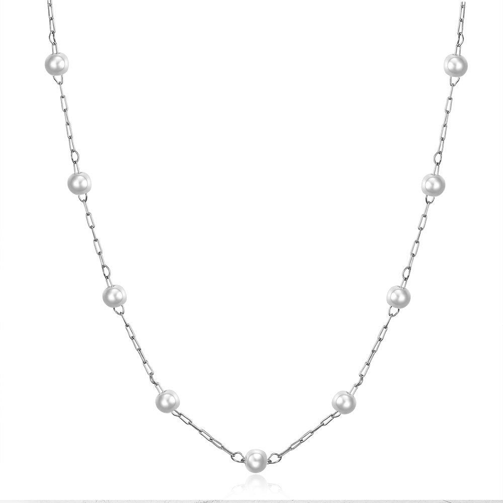 Damen Halskette mit elegantem Perlen-Design und goldener Gliederstruktur Shop Nory