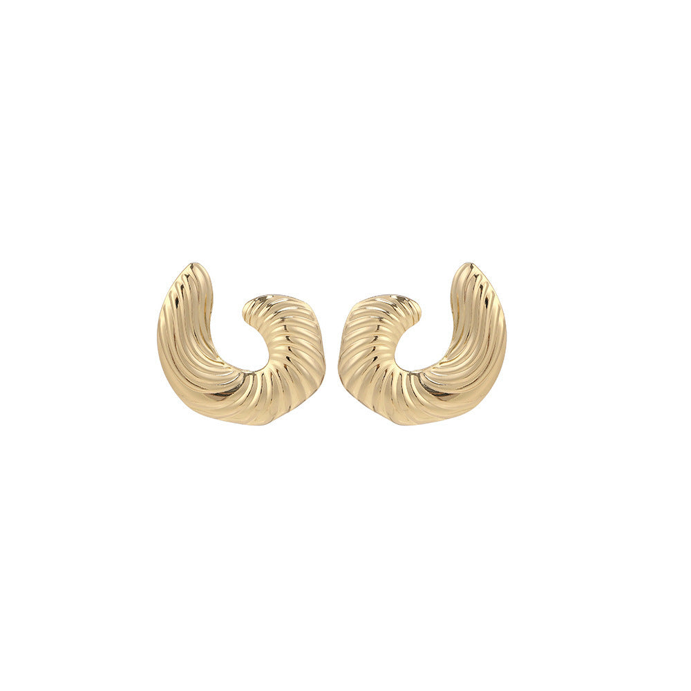 Damen Stilvolle Ohrclips mit geschwungenem Design Shop Nory