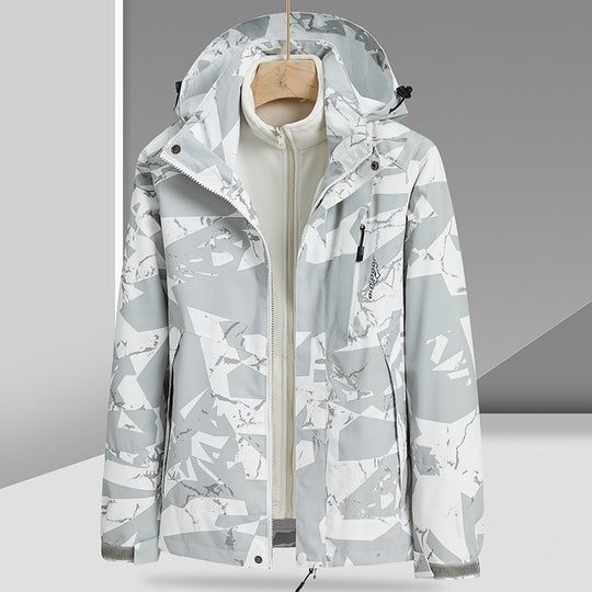 Herren Wasserabweisende Outdoor-Jacke mit integrierter Fleece-Innenjacke Shop Nory