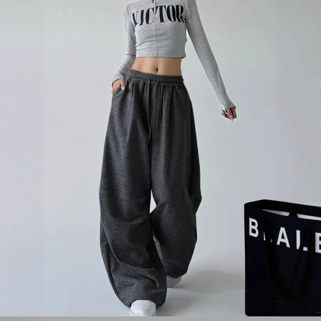 Damen Bequeme weite Jogginghose mit elastischem Bund und praktischen Taschen
