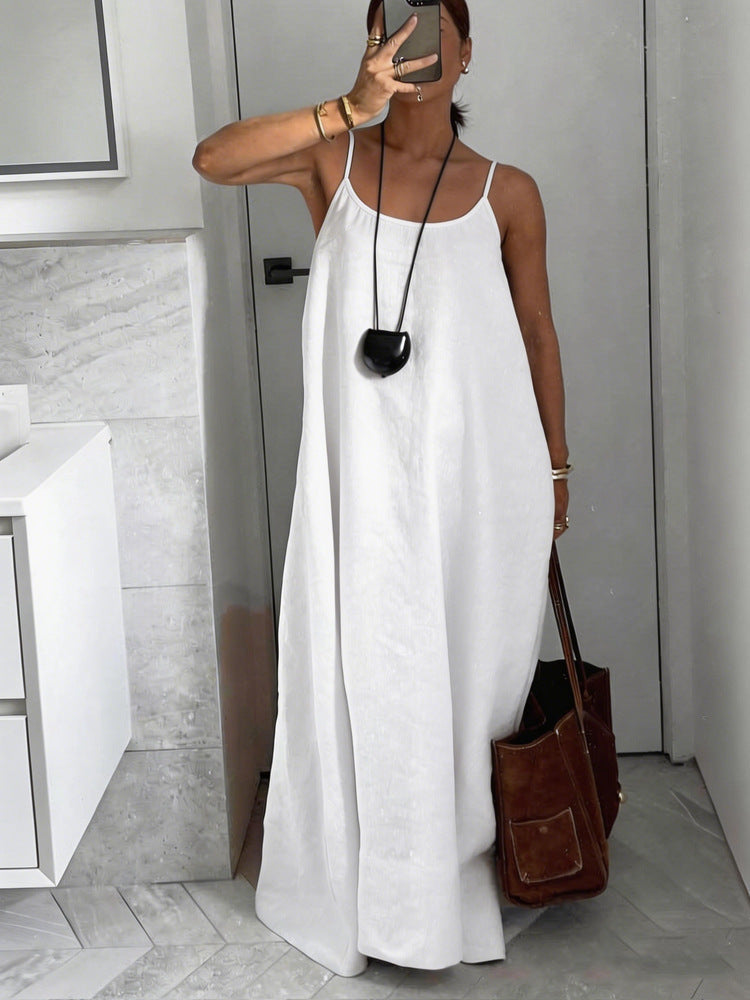 Damen luftiges Leinen-Maxikleid Shopnory