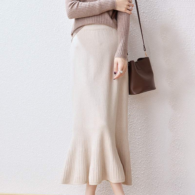 Damen Eleganter Strickrock mit Volant Shop Nory