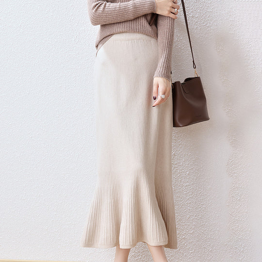 Damen Eleganter Strickrock mit Volant Shop Nory