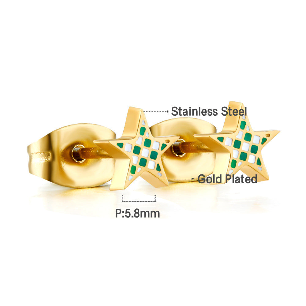 Damen Ohrstecker mit tropfenförmigem Design aus hochwertigem Edelstahl und goldplattierter Oberfläche Shop Nory