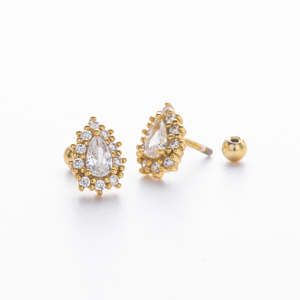 Damen Ohrstecker mit luxuriösen tropfenförmigen Zirkonsteinen und 925 Sterling Silber Shop Nory