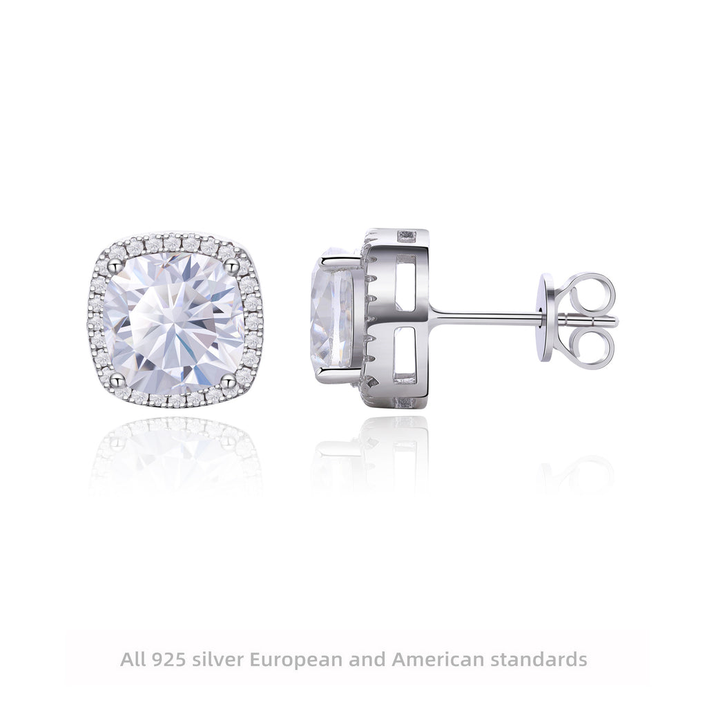 Damen Ohrstecker aus 925 Sterling Silber mit funkelndem Moissanit Shop Nory