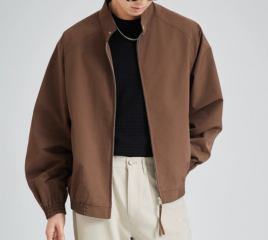 Herren leichte oversized Bomberjacke mit Stehkragen und elastischen Bündchen Shop Nory