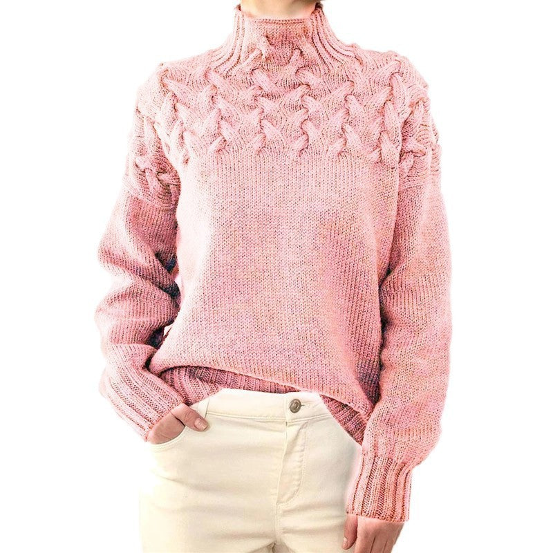 Damen nan Strickpullover mit Zopfstruktur und hohem Rollkragen Shop Nory