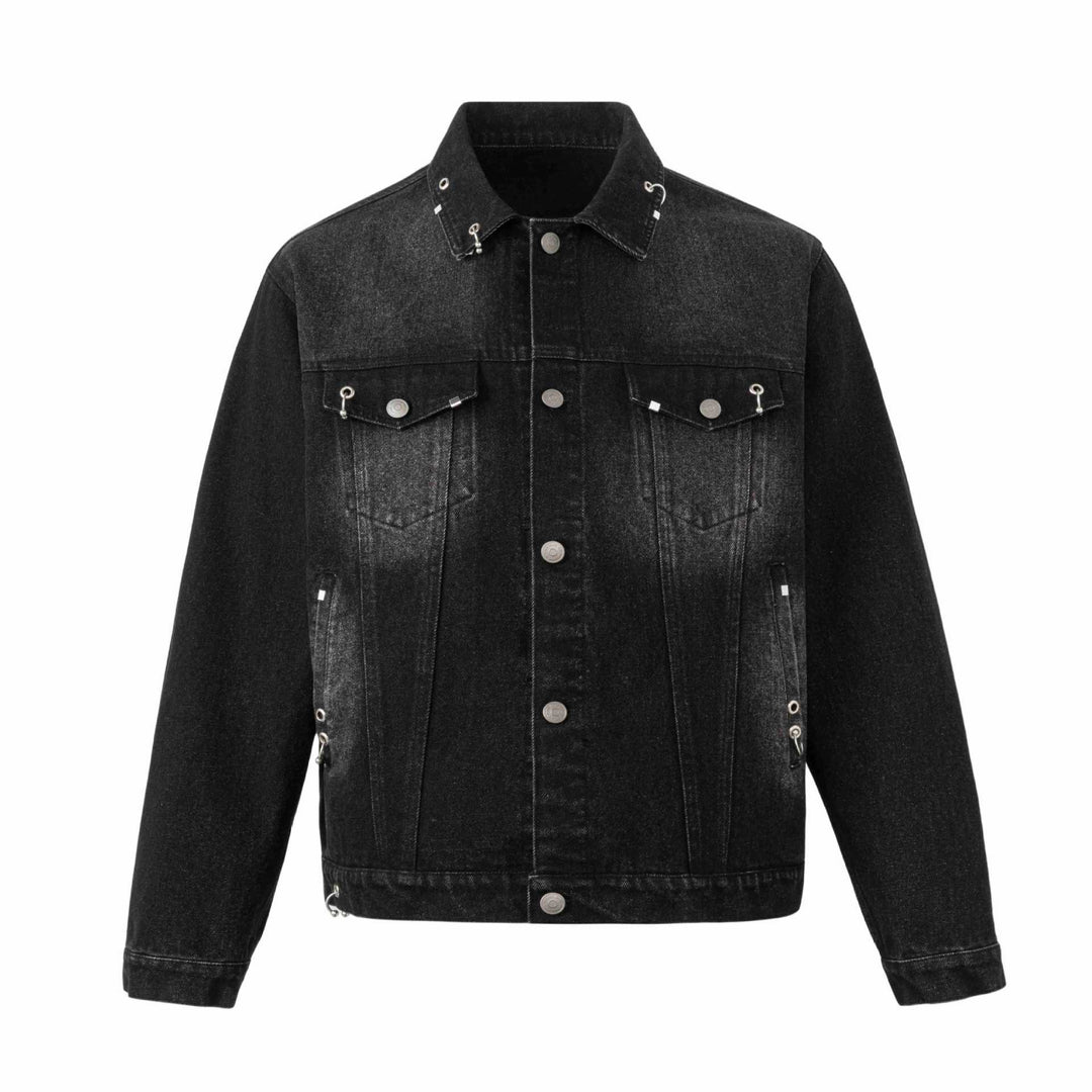 Herren Jeansjacke mit Ösen‑Details, Utility‑Nähten und verstellbarem Saum Shop Nory