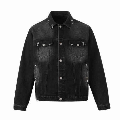 Herren Jeansjacke mit Ösen‑Details, Utility‑Nähten und verstellbarem Saum Shop Nory