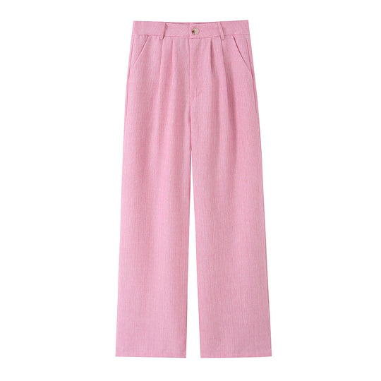 Damen Zweiteiliges Kurzblazer- und hochtailliertes Weitbein-Hosen-Set Shop Nory