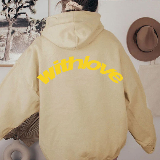 Unisex nan oversized Kapuzenpullover mit großflächigem Rückenprint, Kängurutasche und gerippten Bündchen Shop Nory