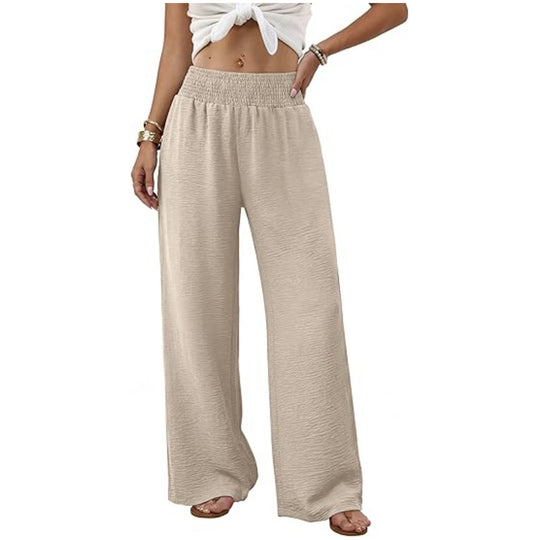 Damen Palazzo-Loungehose mit hohem Smokbund und weitem Bein Shop Nory