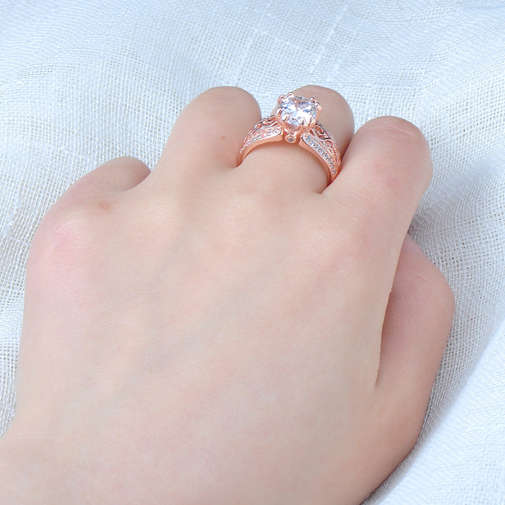 Damen Ring mit funkelndem Kristall und eleganter Verzierung Shop Nory