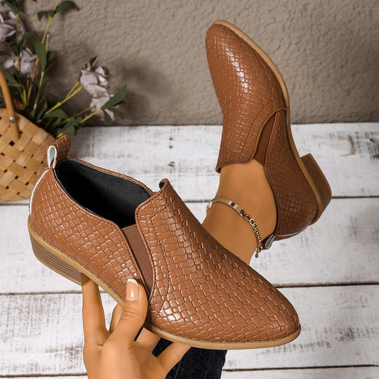 Damen Geflochtene Slipper-Loafer mit niedrigem Blockabsatz Shop Nory