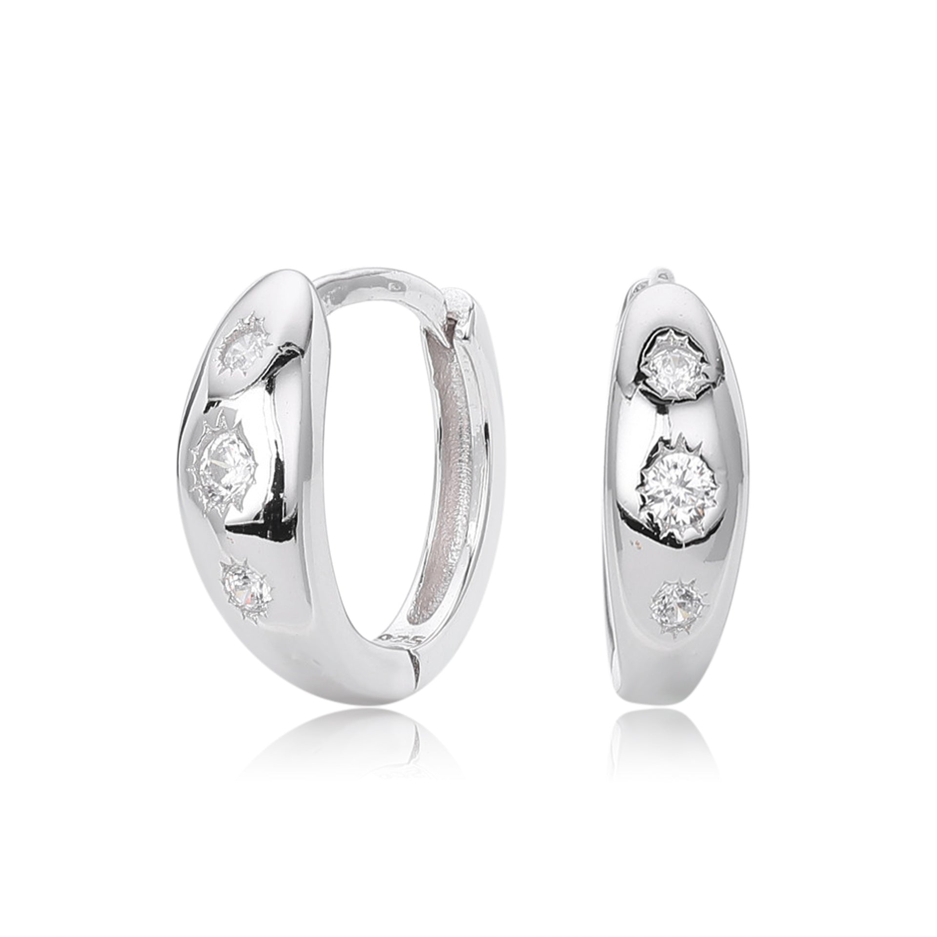 Damen Ohrhänger mit strahlenden Zirkonia aus hochwertigem 925 Sterling Silber Shop Nory