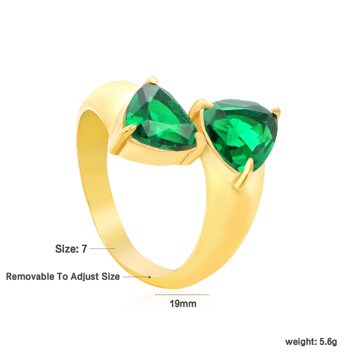 Damen Ring mit verstellbarem Design und funkelnden Zirkonsteinen Shop Nory