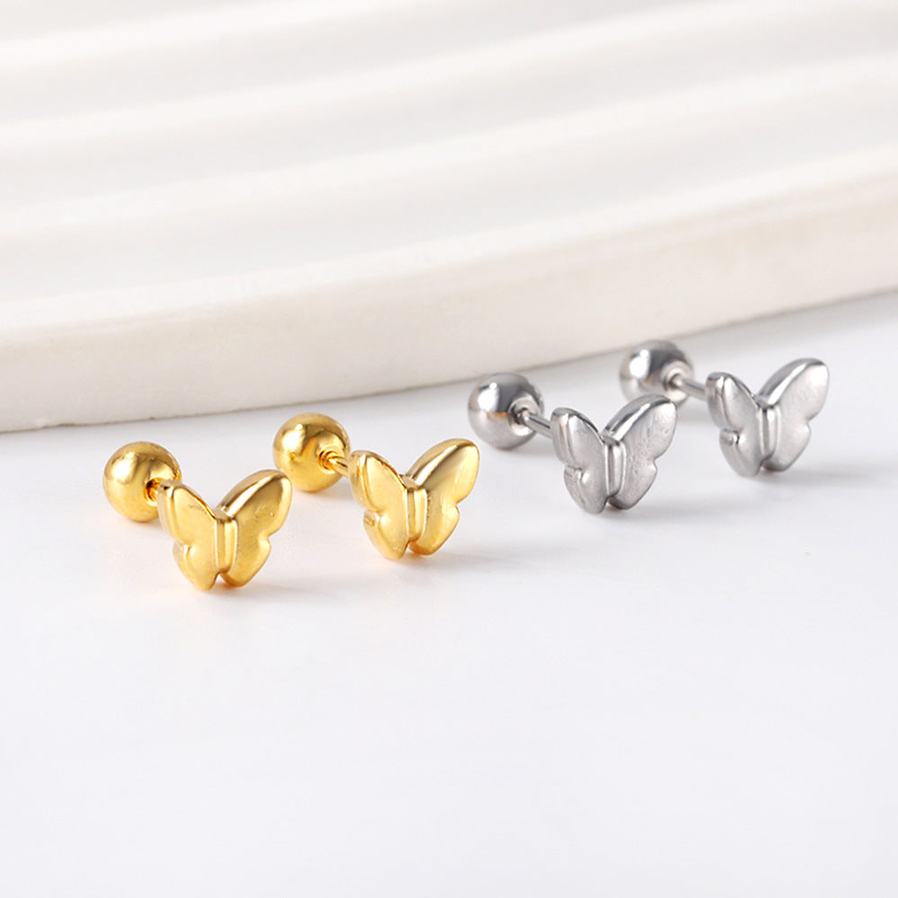 Damen Ohrstecker mit anmutigem Schmetterlingsdesign aus hochwertigem Edelstahl Shop Nory