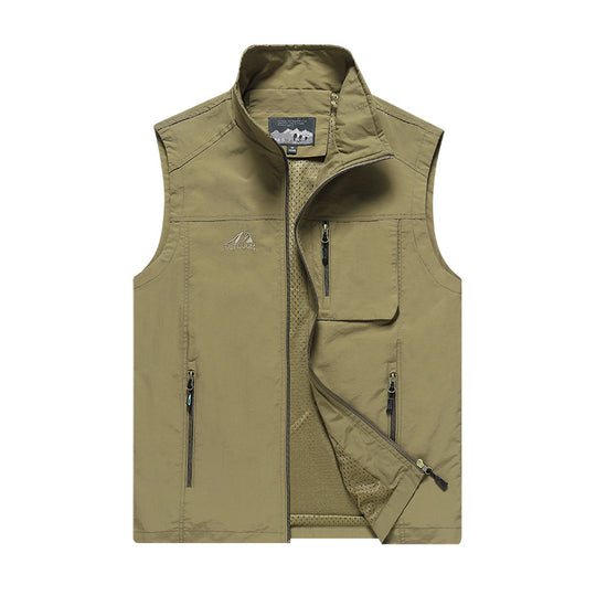 Herren Outdoor-Utility-Weste mit Mesh-Futter, wasserabweisender Nylonoberfläche und Multifunktionstaschen Shop Nory