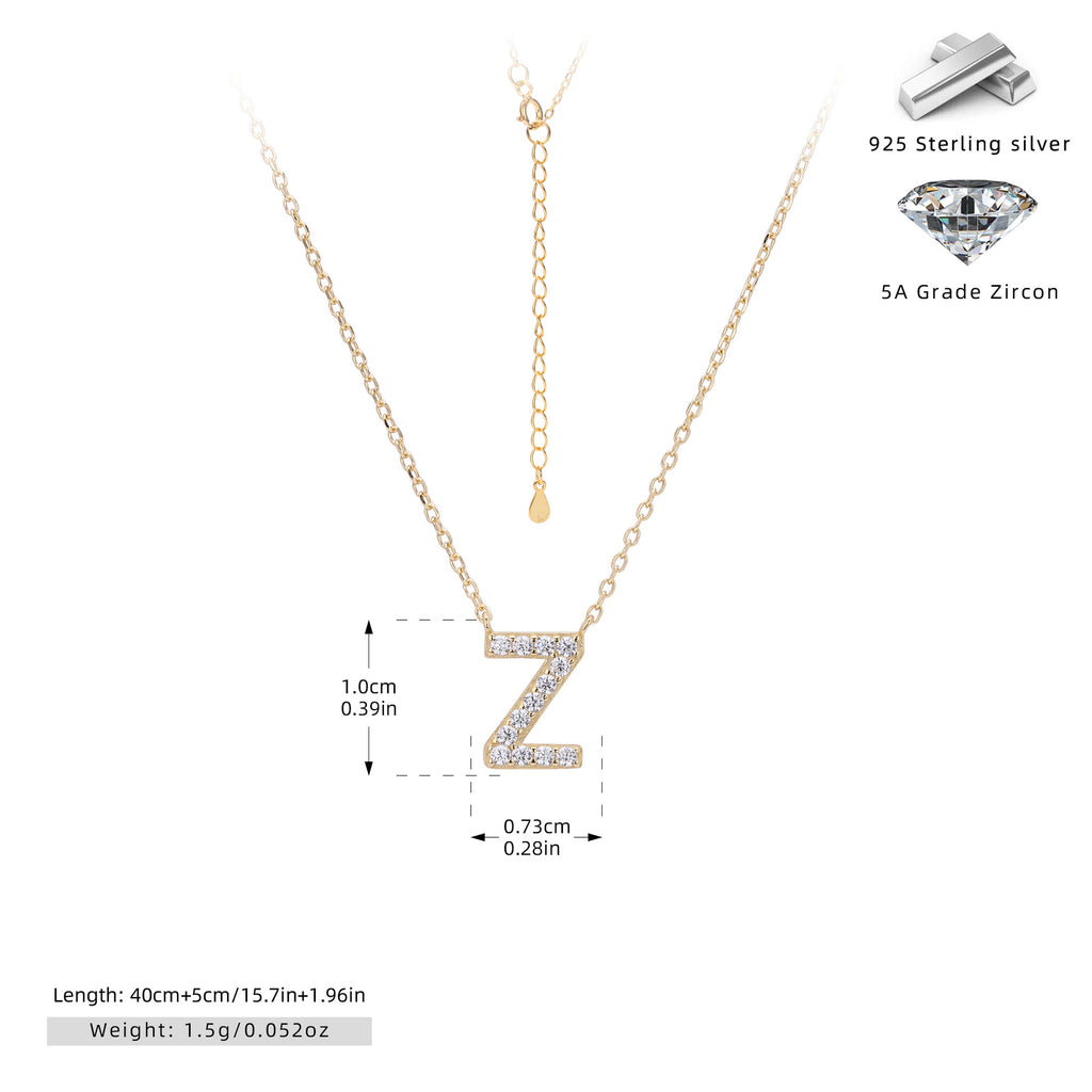 Damen Halskette mit Z-Anhänger und funkelnden Zirkonia Shop Nory