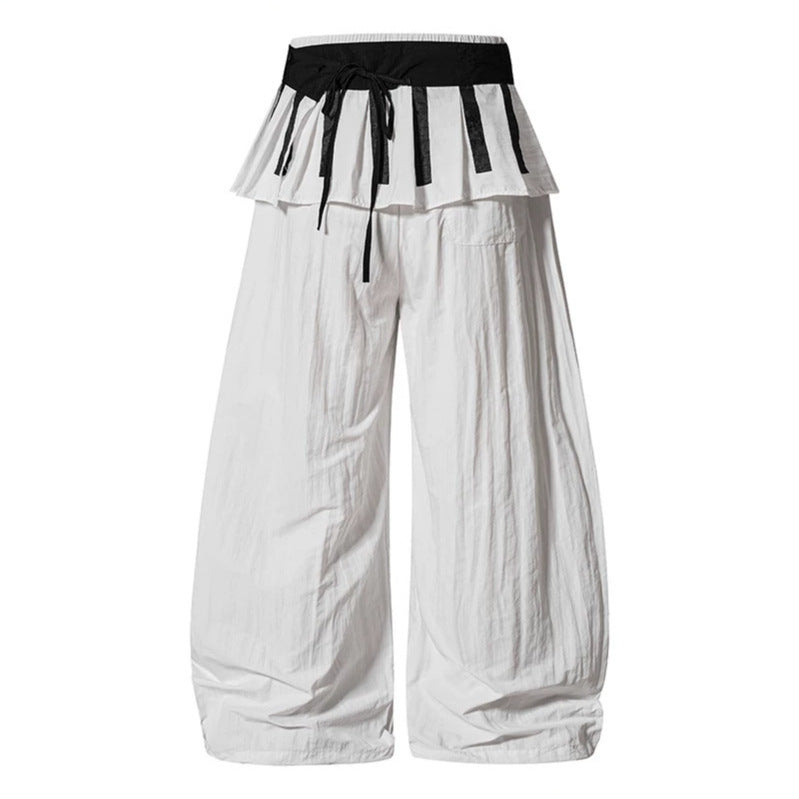 Damen Weite Culotte-Hose mit Volantbund, Tunnelzug und Ballonbein Shop Nory