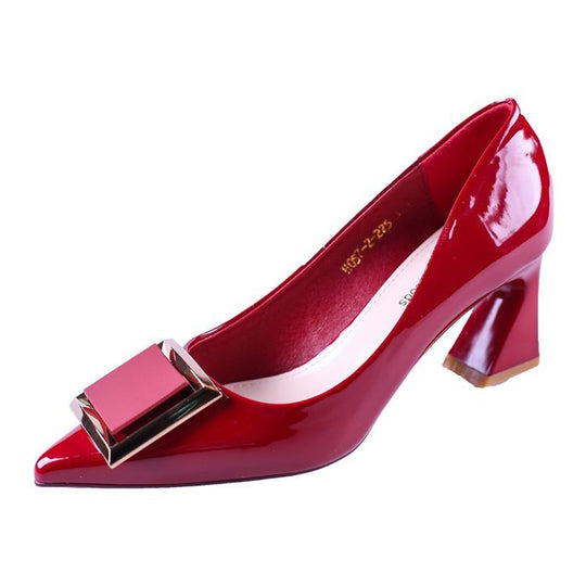 Damen elegante Pumps mit modischem Quadratverschluss
