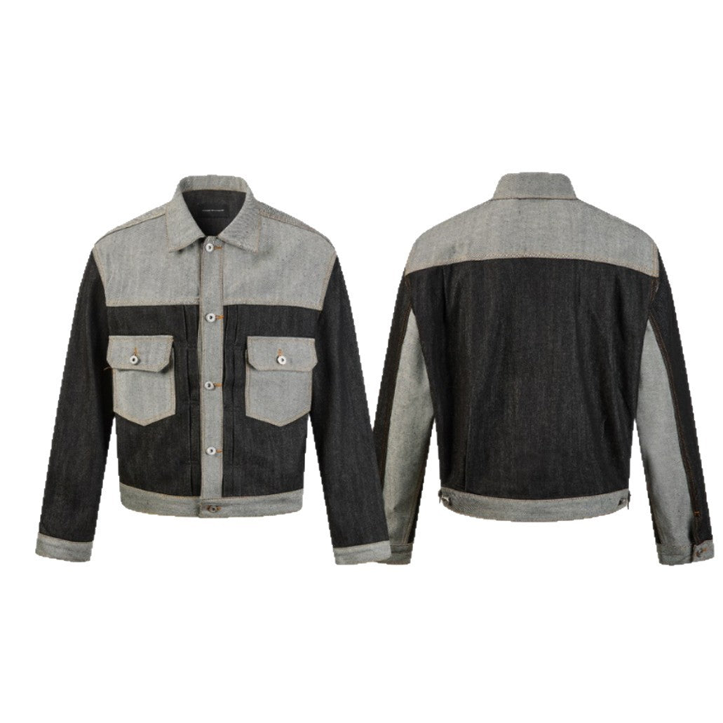 Herren Boxy-Jeansblouson mit kontrastierenden Einsätzen und Utility-Taschen Shop Nory