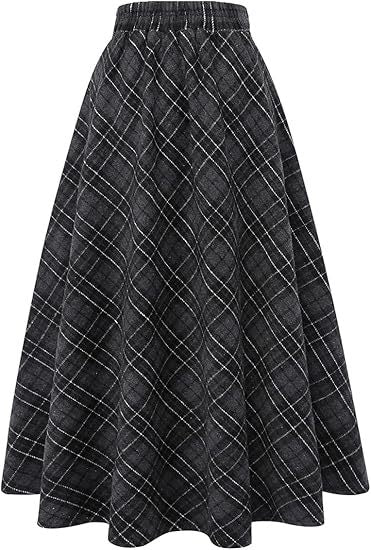 Damen Schwingender A-Linien Rock im modischen Karomuster Shopnory