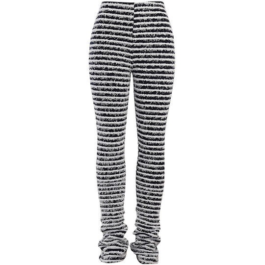 Damen Strukturierte Rippstrick-Hose mit hohem Bund und gerafften Beinenden Shop Nory