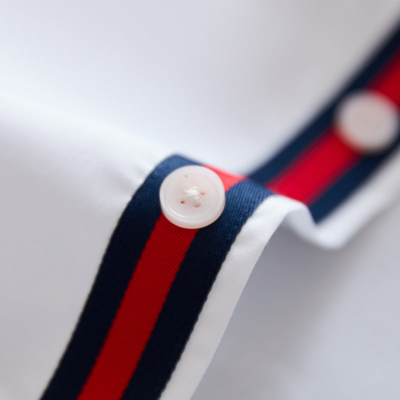 Herren tailliertes Businesshemd mit Kentkragen und kontrastiertem Knopfleistenband Shop Nory