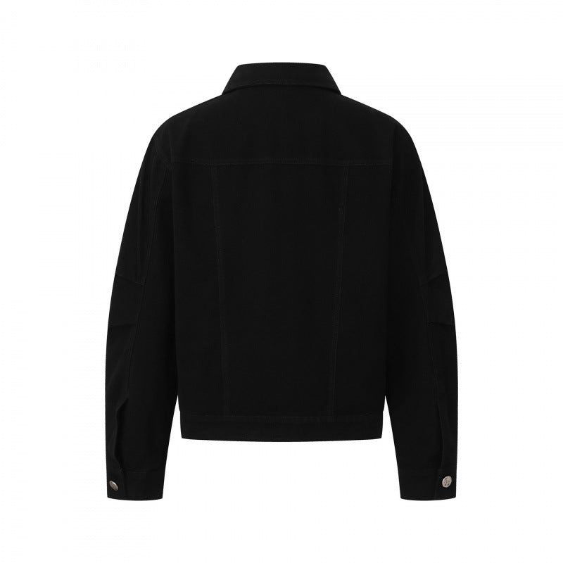 Unisex Boxy-Denimjacke im Worker‑Look mit Metallknopfleiste und Brusttaschen Shop Nory
