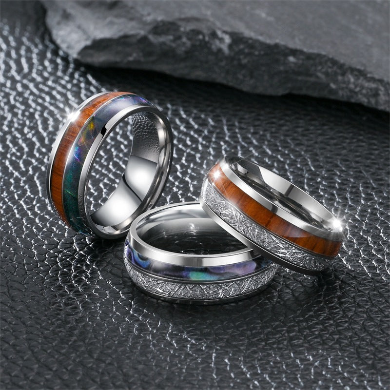 Herren Ring mit exklusivem Holz- und Edelstahl-Design Shop Nory