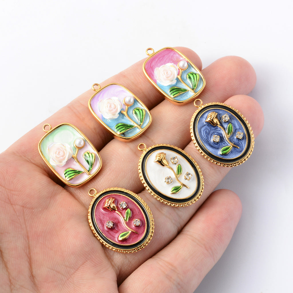 Damen kunstvoll gestalteter Anhänger mit floralem Design Shop Nory
