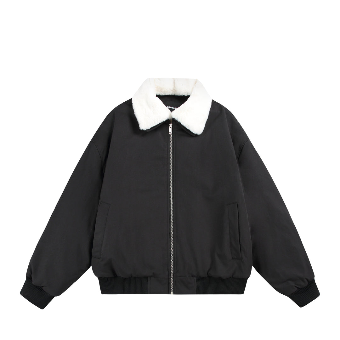 Herren Boxy Bomberjacke mit Teddykragen und geripptem Saum Shop Nory