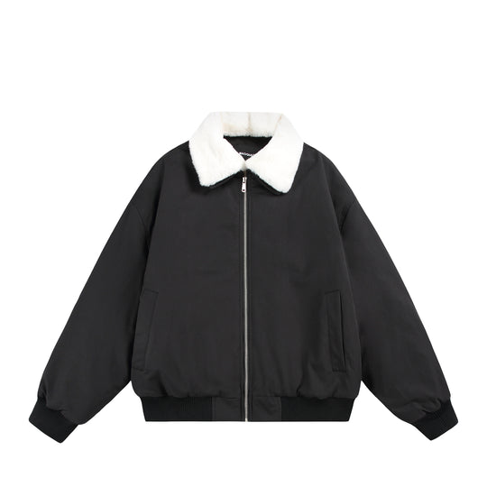 Herren Boxy Bomberjacke mit Teddykragen und geripptem Saum Shop Nory