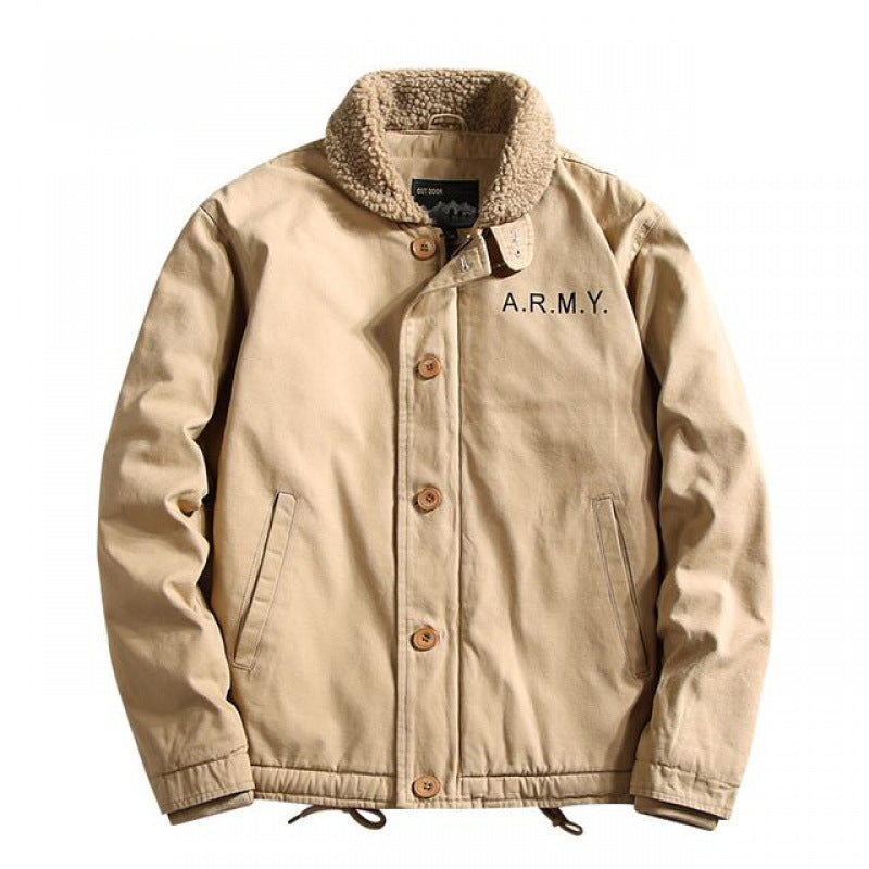 Herren Canvas-Fieldjacke mit Sherpa-Kragen und wattierter Thermofütterung Shop Nory