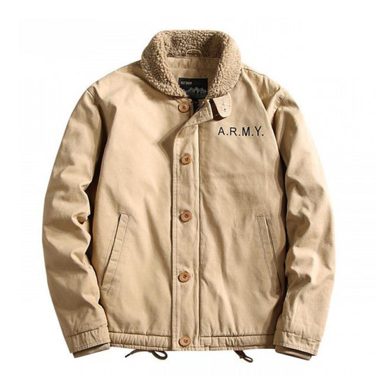 Herren Canvas-Fieldjacke mit Sherpa-Kragen und wattierter Thermofütterung Shop Nory