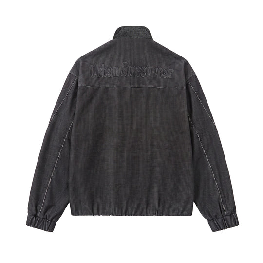 Unisex Kurzer Cord-Boxy‑Blouson mit Stehkragen, durchgehendem Reißverschluss und elastischem Saum Shop Nory