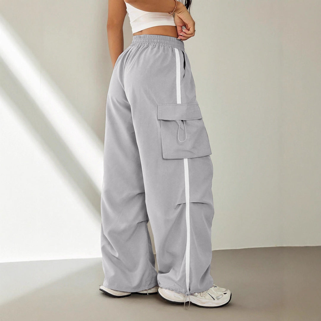 Damen Weite Cargo‑Loungehose mit Gummibund, Tunnelzug und großen Klappentaschen Shop Nory
